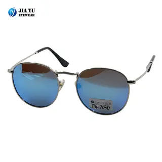 New Fashion Retro Special Bridge Polarized Round Metal Sunglasses